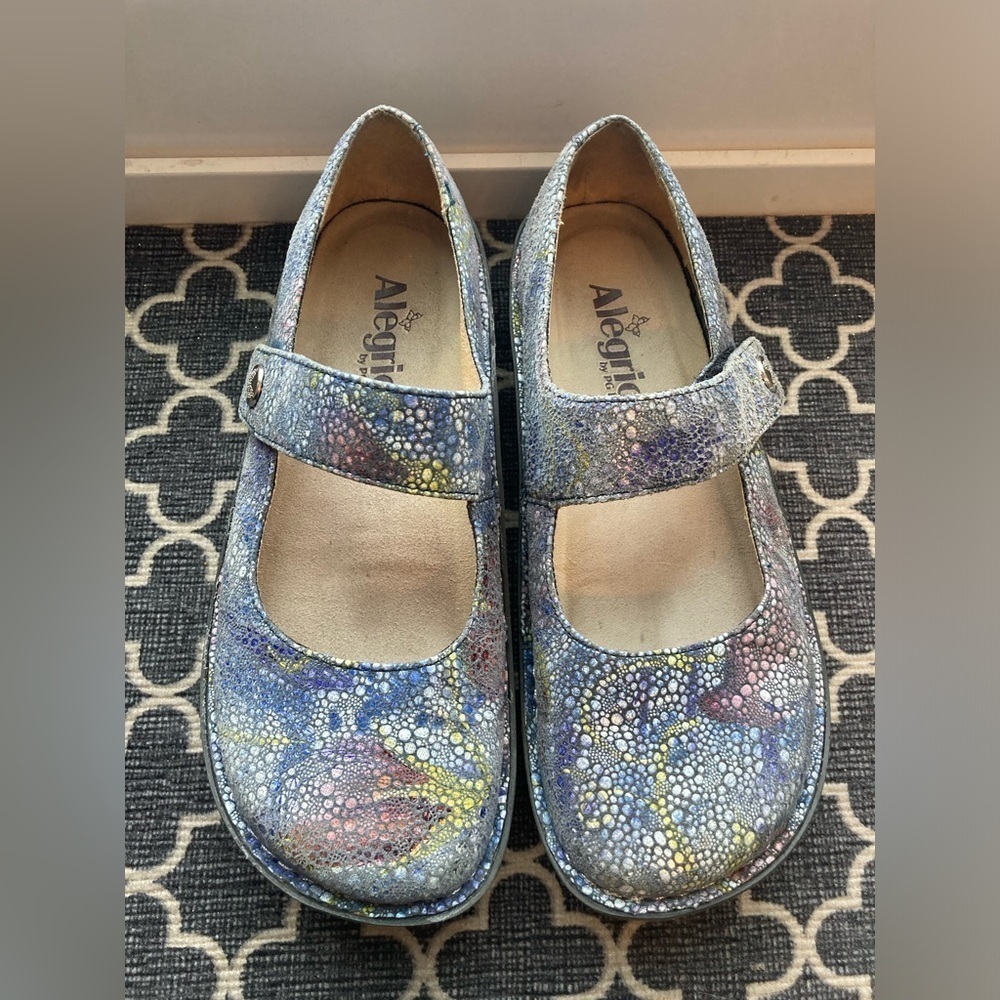 Alegria by PG Lite Multicolor Leather Bubbles Mary Jane Shoes- Women’s size 36